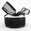 Black 3/8" Satin Edge Sheer Organza 25yd Spool