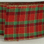 Wired Christmas Santa Plaid Ribbon