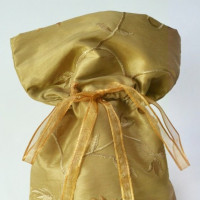 Embroidered Taffeta Wine Bags
