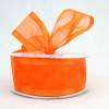 Orange 5/8" Satin Edge Sheer Organza 25yd Spool