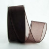 Brown 1-1/2" Wired Sheer Organza Ribbon 25yd Spool