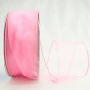 Pink 2-1/2" Wired Sheer Organza Ribbon 50yd Spool