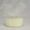 Antique White 1-1/2" Plain Sheer Organza 100yd Spool
