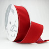 Holiday Red with Same Color Edge 2-1/2" 50yd Spool Waterproof Wired Velvet Ribbon – Outdoor-Ready for Wreaths & Garlands