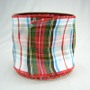 Squire #001 with Red Edge 2-1/2" 10yd Spool Wired Classic Christmas Plaids