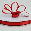 Red 3/8" Feather Edge Double Faced Satin 50yd Spool
