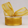 Old Gold 3/8" Satin Edge Sheer Organza 25yd Spool