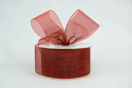 Plain Sheer Organza Rust