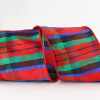 Red, Green, Blue & Black with Red Edge 4" 10yd Spool Wired Classic Christmas Plaids