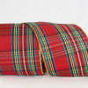 #429 Royal Stewart with Gold Edge 6" 10yd Spool Wired Classic Christmas Plaids