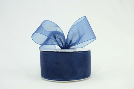 Plain Sheer Organza Navy
