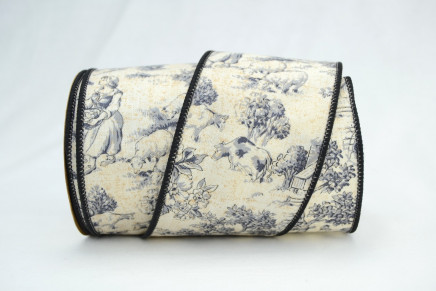 Wired Toile Ribbon Slate