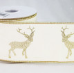 Regal Reindeer Christmas Wired Ribbon