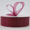 Wine 5/8" Plain Sheer Organza 25yd Spool