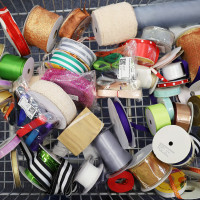 Assorted Craft Ribbon by the Pound – Bulk Mixed Colors, Satin, Grosgrain & Decorative Styles