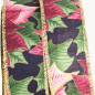 Wired Edge Berry Leaves Christmas Ribbon