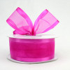 Fuchsia 1-1/2" Satin Edge Sheer Organza 25yd Spool
