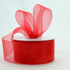 Red 5/8" Plain Sheer Organza 100yd Spool