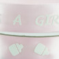 Single Faced Satin It's a Girl Bottle Print