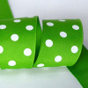 Apple Green 7/8" Grosgrain Polka Dots 25yd Spool