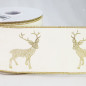 Regal Reindeer Christmas Wired Ribbon