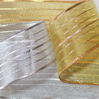 Wired Pinstriped Sheer Metallic
