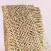 Jute Burlap Ribbon with Frayed Edge