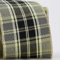 Wired Tan and Black Taffeta Ribbon with Gold Embellishment