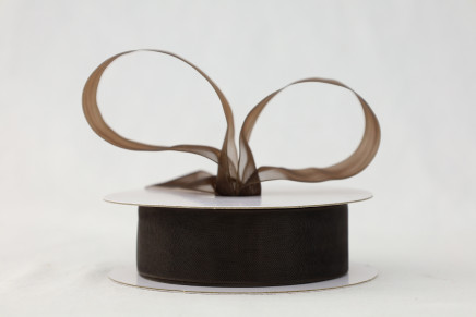 Plain Sheer Organza Seal Brown