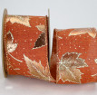 Wired  Metallic Leaf Ribbon