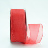 Red 1-1/2" Wired Sheer Organza Ribbon 25yd Spool