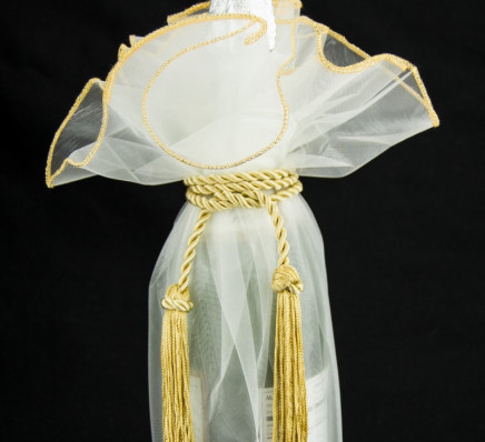 Sheer Organza Wrap with Tassel