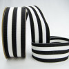 Black 1-1/2" Grosgrain Mono Stripes 20yd Spool