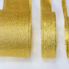 Gold 5/8" Metallic Lurex Ribbon – Woven Gold & Silver Fibers – Non-Fray & Reflective 25yd Spool