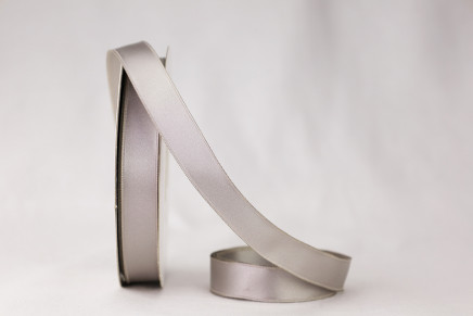 Wired Double Faced Satin Silver Gray