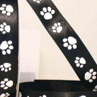 Single Faced Satin Paw Print