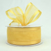 Light Gold 5/8" Satin Edge Sheer Organza 25yd Spool