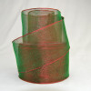 Red / Green 5/8" Wired Sheer Iridescent 25yd Spool