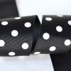 Black 1-1/2" Grosgrain Polka Dots 25yd Spool
