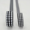 Black 7/8" Taffeta Gingham Check 25yd Spool
