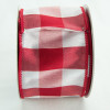 Red 4" Wired Polyester Large Buffalo Check 10yd Spool