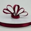 Wine 3/8" Feather Edge Double Faced Satin 50yd Spool