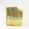 Gold 1-1/2" Wired Woven Edge Metallic Taffeta Ribbon 25yd Spool