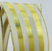 Wired Taffeta Ribbon with Metallic Stripes