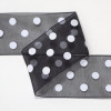 Black 1-1/2" Sheer Organza Polka Dots 25yd Spool
