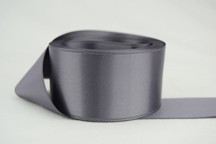 Double Faced Satin Gunmetal Gray