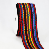 Fiesta Serape Striped Woven Ribbon - Multicolor Mexican Blanket Style Trim