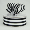 Black 1-1/2" Wired Grosgrain Mono Stripes 25yd Spool