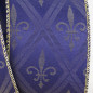 Fleur De Lis Diamond Pattern Wired Edge Ribbon