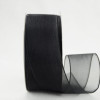 Black 2-1/2" Wired Sheer Organza Ribbon 50yd Spool